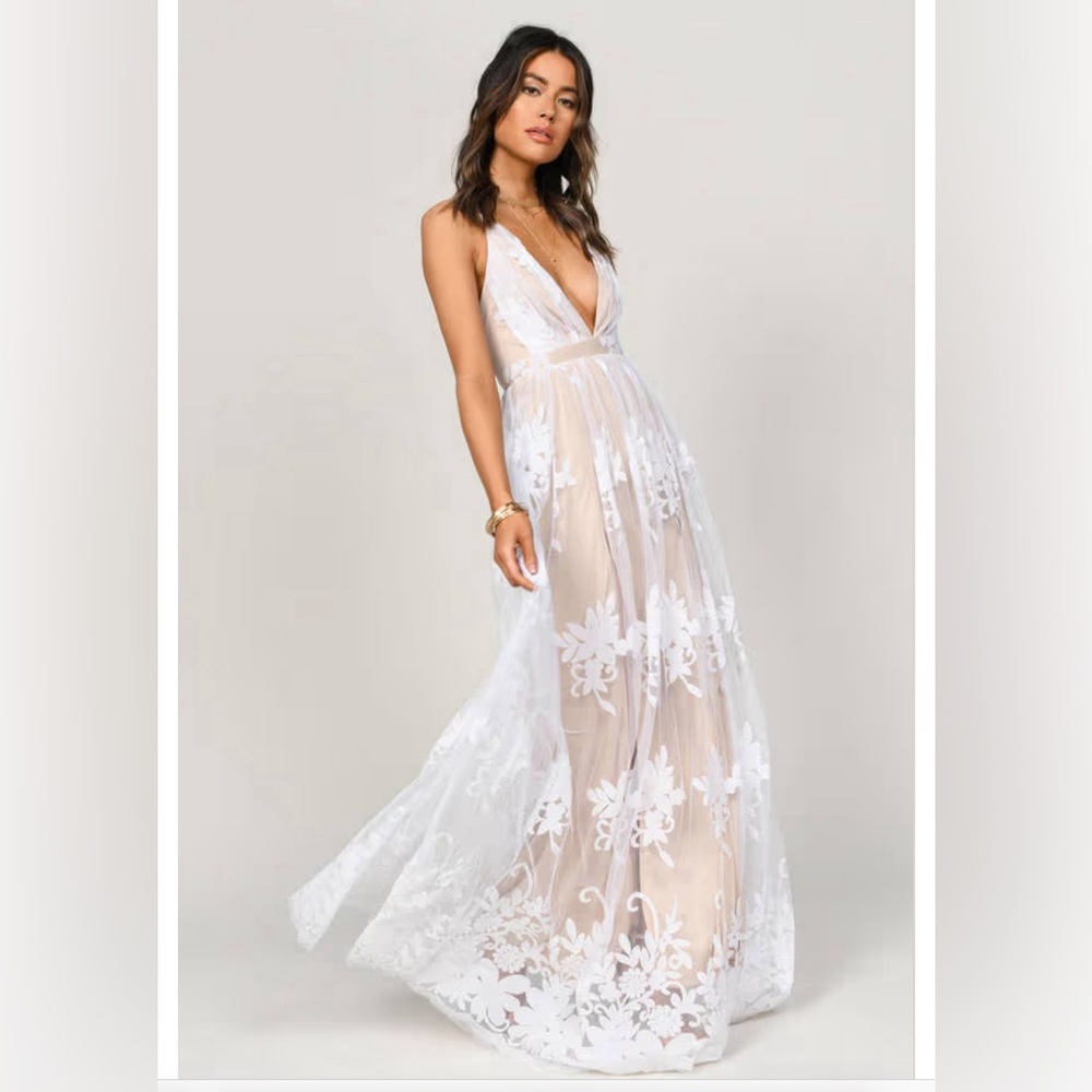Tobi white lace maxi dress